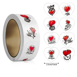 50-500 Labels Love Rainbow Sticker Heart Shape Scrapbooking Gift Packaging Party Wedding Valentine's Day Stationery Sticker