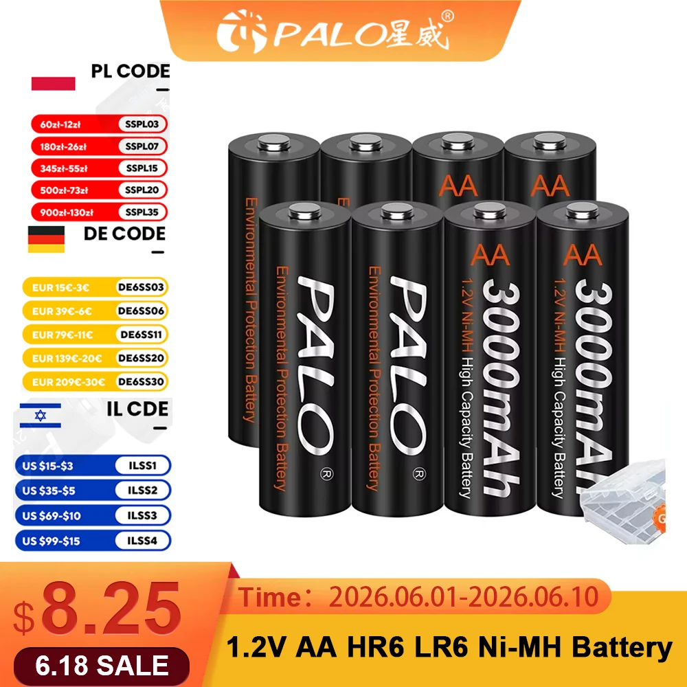 PALO 416PCS AA 12V NIMH AA