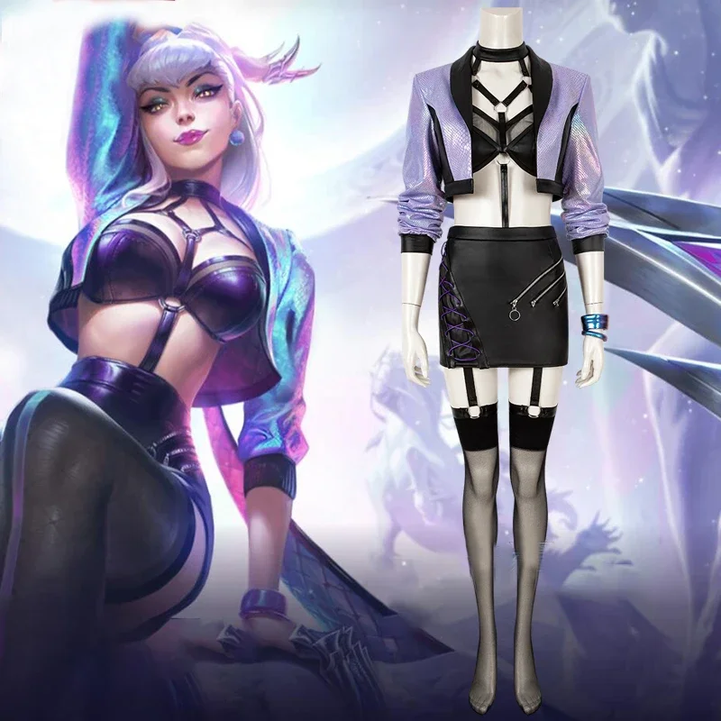 Gioco LOL Evelynn Akali Ahri Kaisa KDA Costume Cosplay Seraphine Full Skin Women Sexy KDA All Out Costume