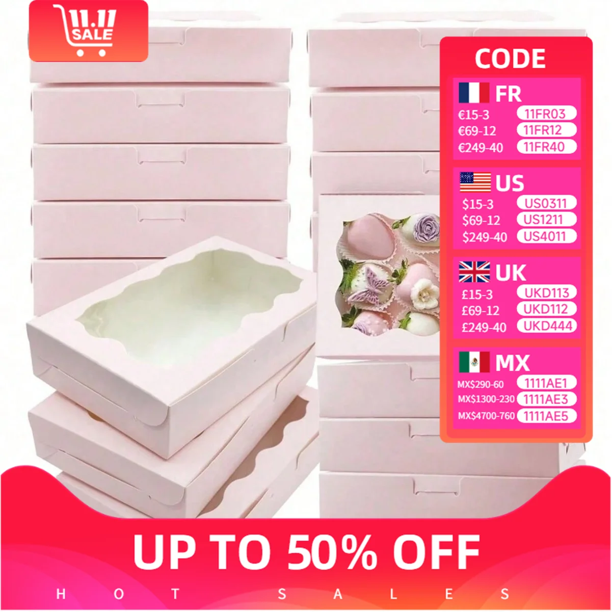 

50PCS Kraft Paper Gift Boxes for Cookies, Bread & Candy – Versatile for Thanksgiving, Christmas, Weddings & Birthdays