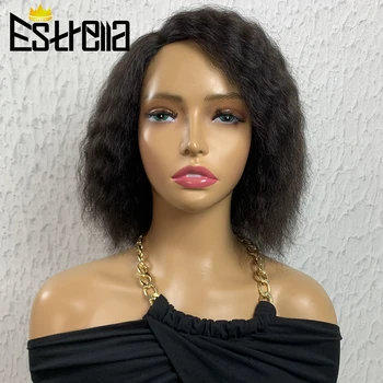 Verworrene gerade Echthaar Spitze Frontal Perücke brasilia nischen Seitenteil Spitze Front Echthaar Perücken für Frauen Echthaar natürliche Farbe