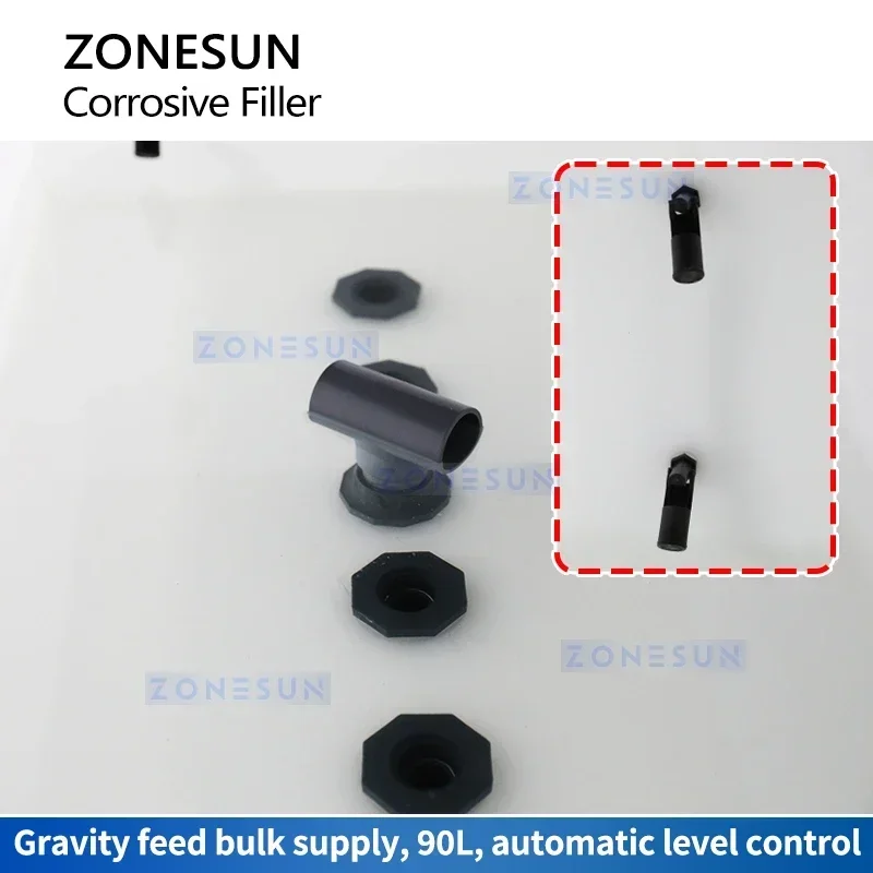 ZONESUN Automatic Anti Corrosive Liquid Filling Machine Caustic Liquid Products Kitchen Cleaner Pesticide Bleach ZS-YTCR4A