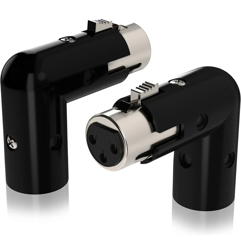 ABJF-8Pcs 3Pin XLR Winkel Adapter Einstellbar Stecker Auf Buchse XLR 90 Grad Adapter 3-Pin Vernickelung Stecker für Audio