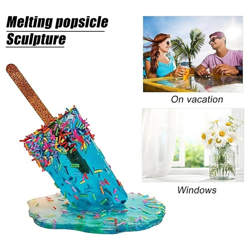 

Popsicle Decoration, Melting Popsicle Ornaments Ice Cream Statues Summer Cool Popsicle Home Decoration