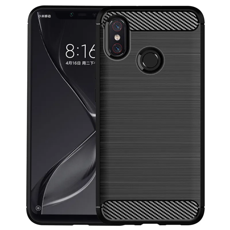 

Brushed Case For Xiaomi 8 Mi 8 Luxury Carbon Fiber Phone Back Cover for xaomi Mi8 mi 8 Matte Silicone Cases Coque Fundas