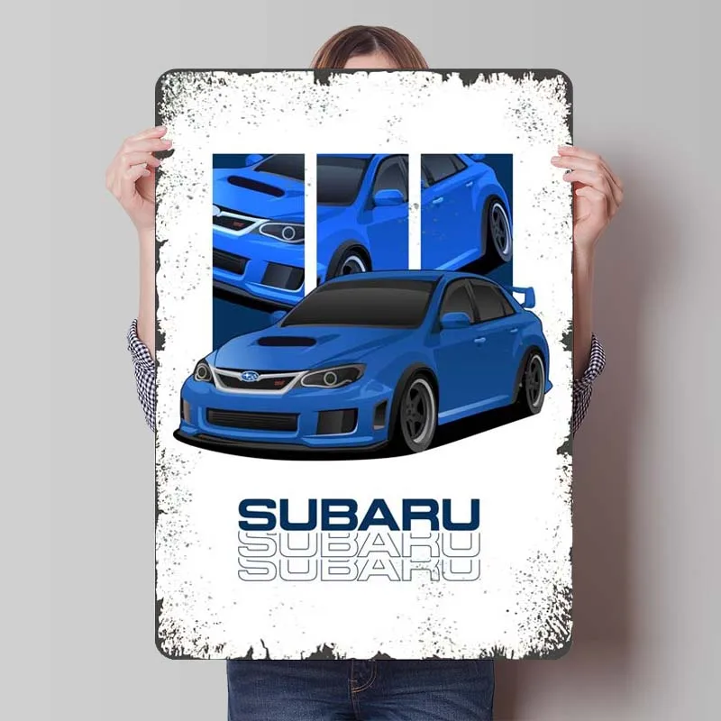 Subaru Impreza WRX STI Znak Konfigurowalne Samochody Plakat Dekoracyjny Metalowa Płyta Retro Metalowe Blaszane Znaki do Garażu Dekoracja Ścienna