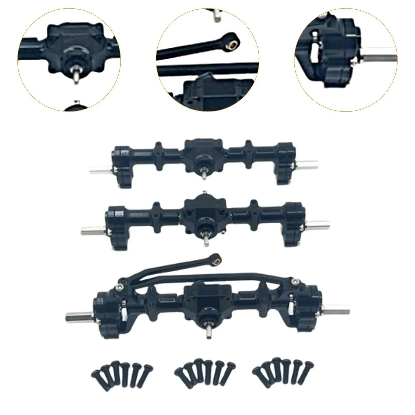 RC Anteriore Medio Asse Posteriore Set Aggiornamento in Metallo Sostituisce Facile da Installare Modifica Parti di Veicoli Modello RC per B36 B16