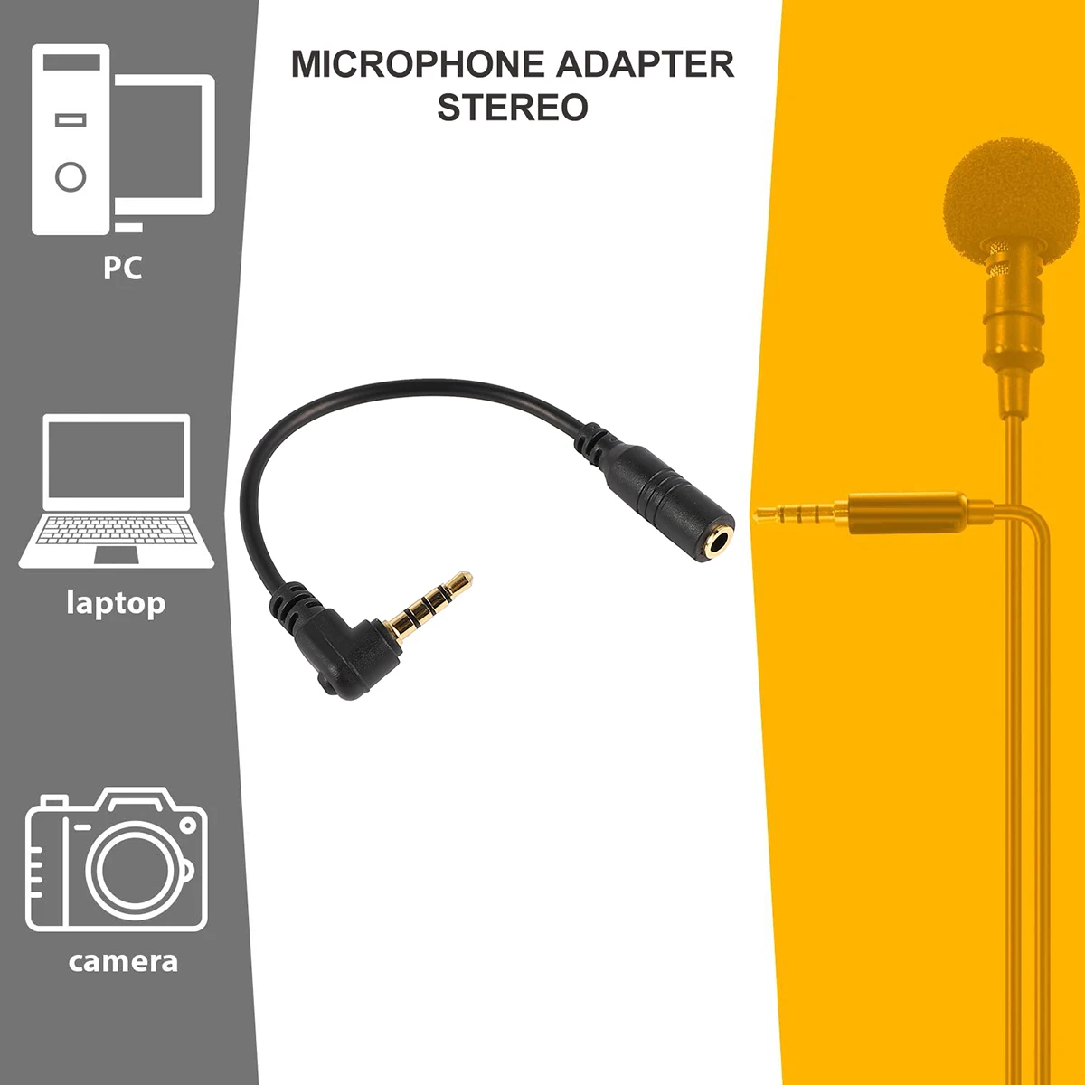 

2pcs 3.5Mm Trs To Trrs Adapter Microphone Converter Cable For Phone Camera Recorder Copper Shielding Gold Plated Noise