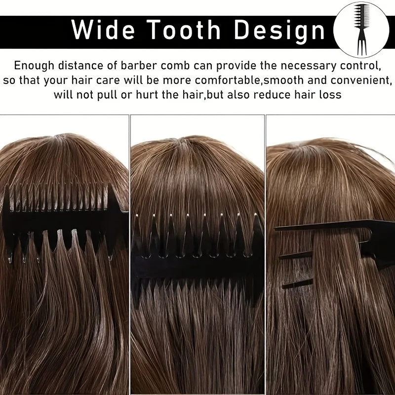 مشط شعر عظم السمكة 3 في 1 من ProHair - أداة احترافية لتصفيف وفك تشابك الشعر - قطعة واحدة من ملحقات بلاستيكية لجميع أنواع الشعر