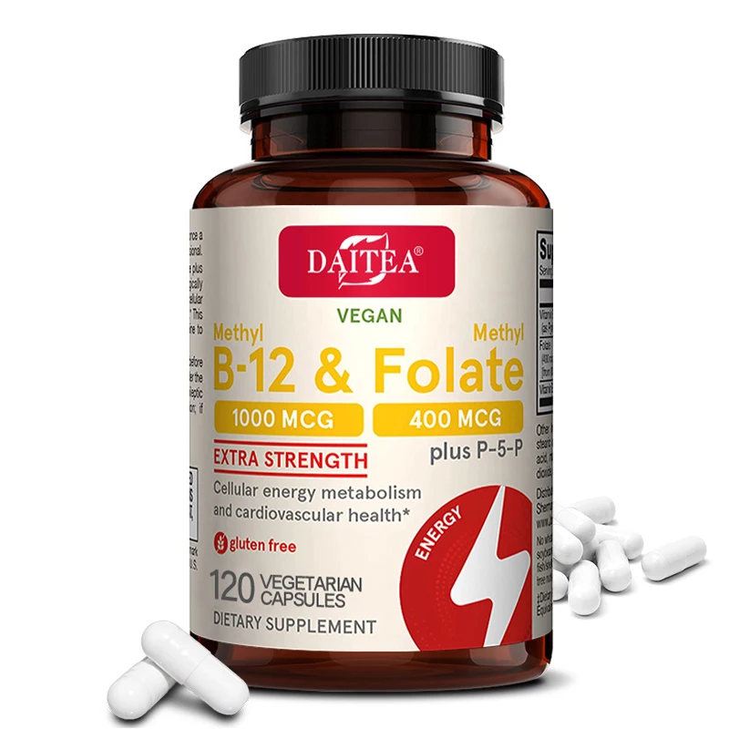 

Folic Acid Supplement - Contains Vitamin B6, B12, Promotes Heart Health, Nervous System Health, Energy, and Immunity