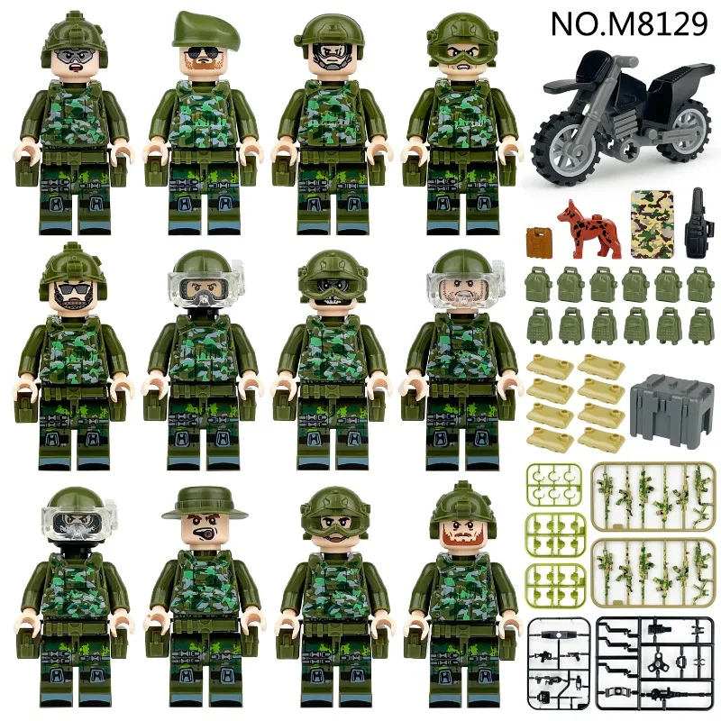 

Совместимые с Lego строительные блоки: военные минифигурки, полевые войска Койот, детские игрушки-конструкторы из мелких деталей