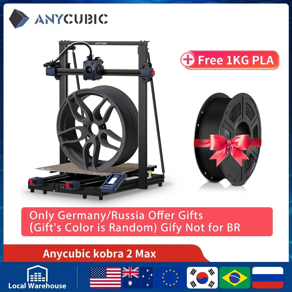 ANYCUBIC KOBRA 2 Max FDM 전문가용 3D 프린터 4.3인치 정전식 HD 터치 스크린 자동 레벨링 3D 프린터 압출기 