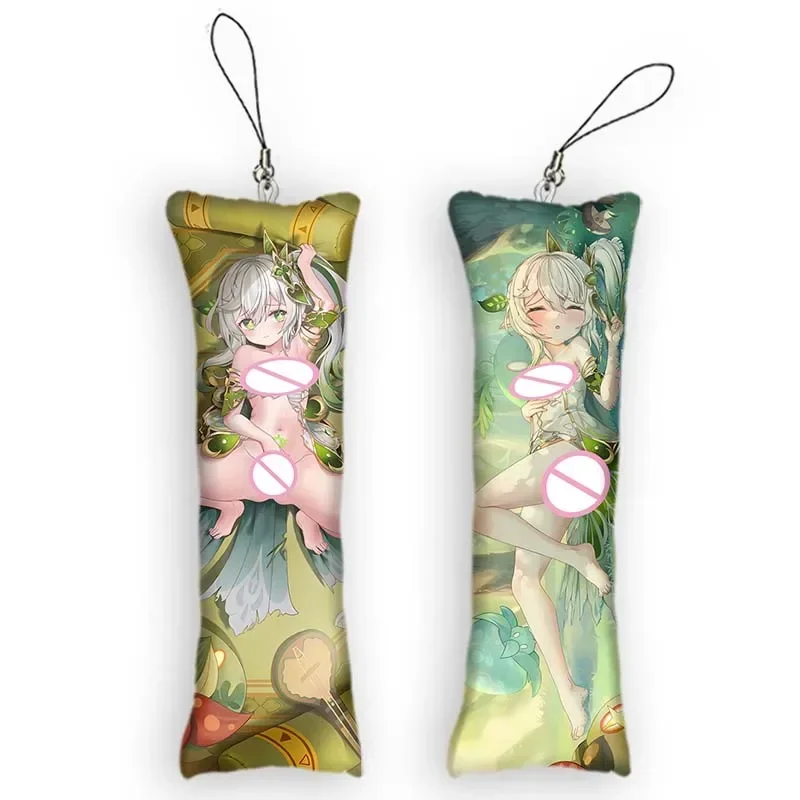 

New Pattern Genshin Impact Theme Character Cosplay Dakimakura Mini Keychain Anime Nahida 2 Side Printed Pendant Cute Keychain