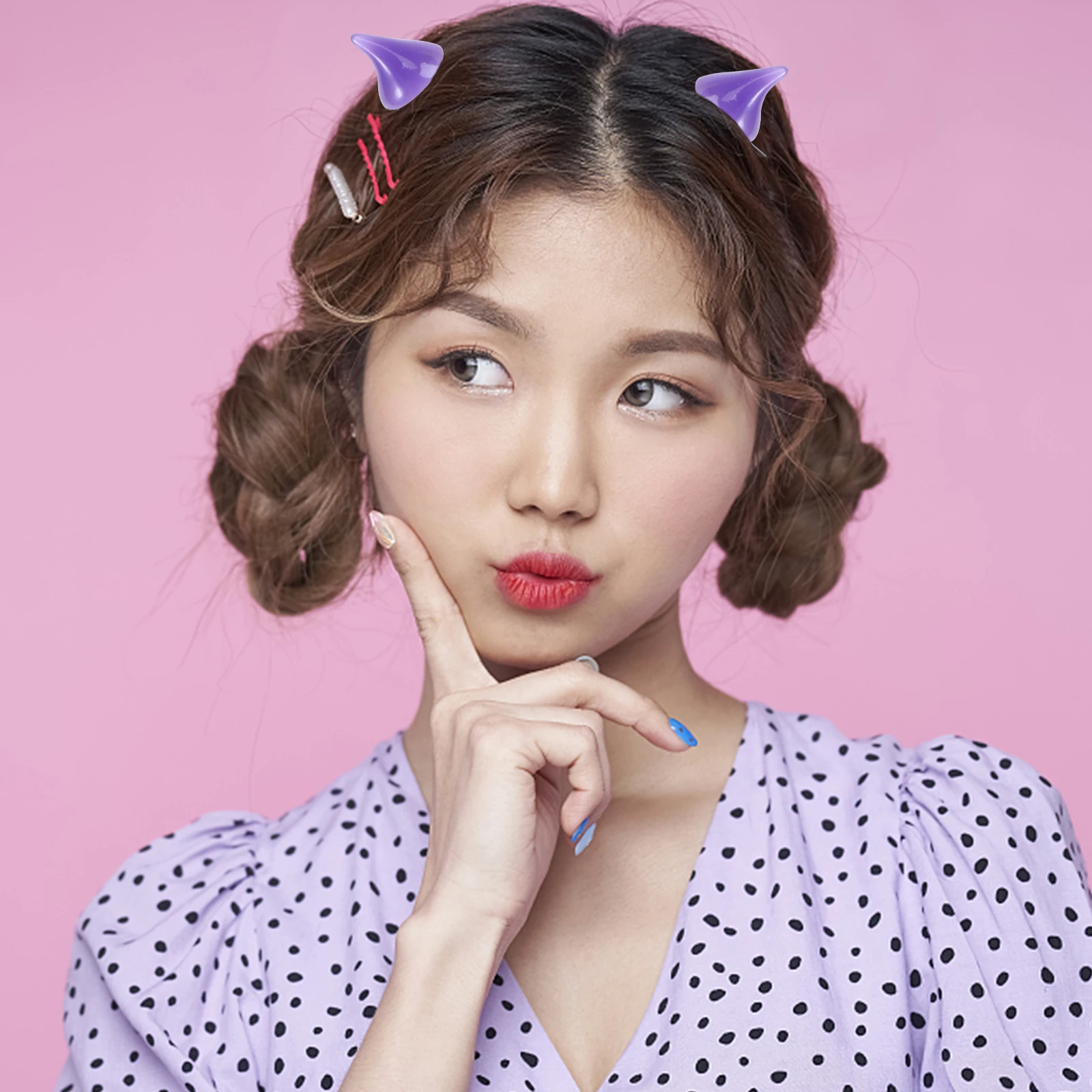 

Hair Issue Card Accessories for Girls Halloween Clips s Horn Man Horror Hairpin