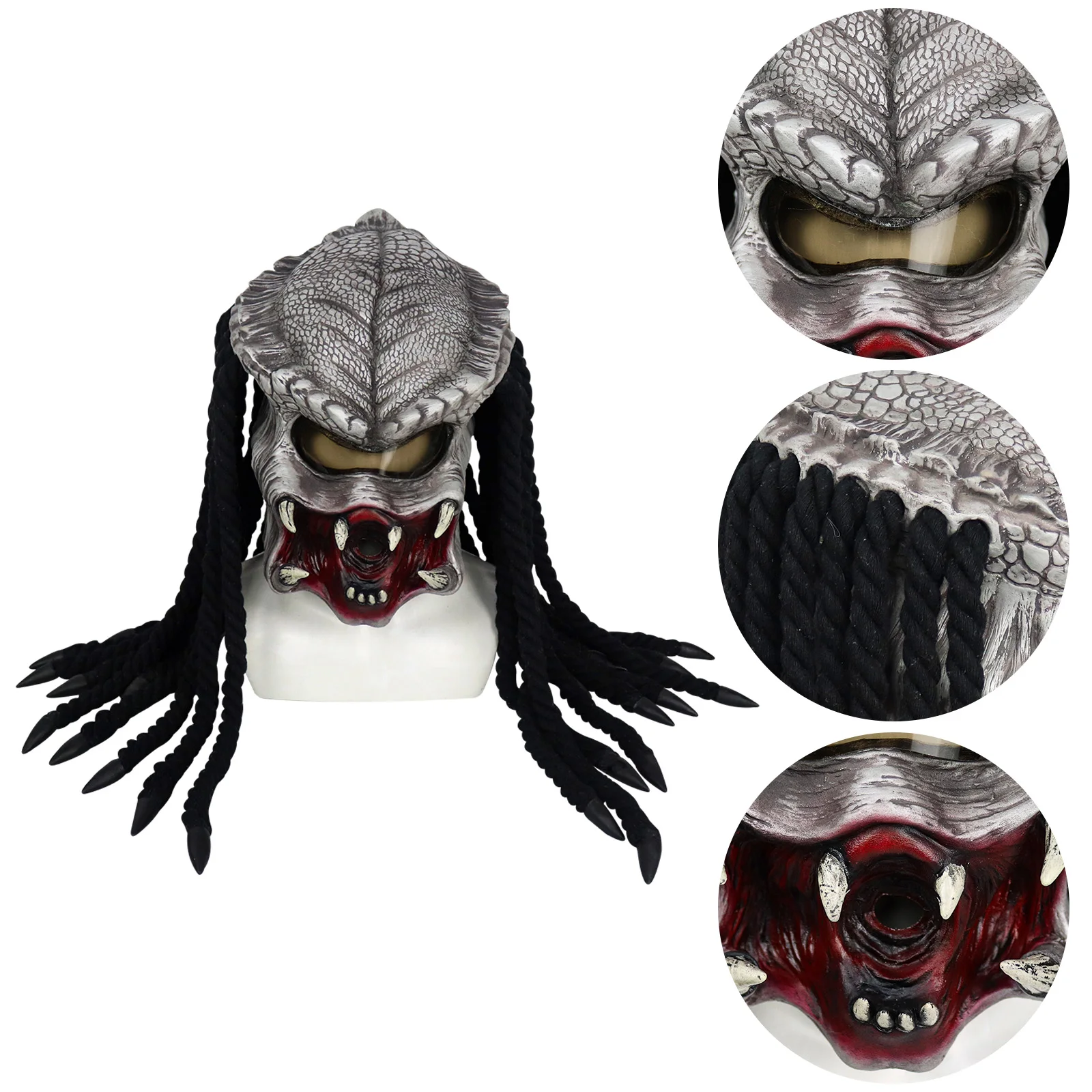

Predator Mask Motorcycle Helmet Halloween Cosplay Mask Party Props Windshield Helmet Horror Mask Fashion Mask Funny Mask