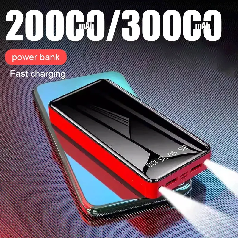 

20000 мАч/30000 мАч внешний аккумулятор PoverBank светодиодный Powerbank портативное зарядное устройство для мобильного телефона с 2 USB для Xiaomi MI HUAWEI