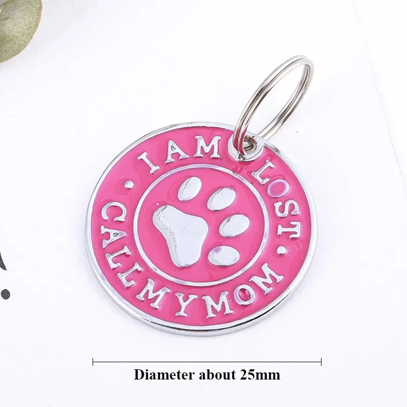 Dog Tags Engraved Cat Puppy ID Name Dog Collar Tag Pendant Pet Accessories Letter Textured Random Color Pattern