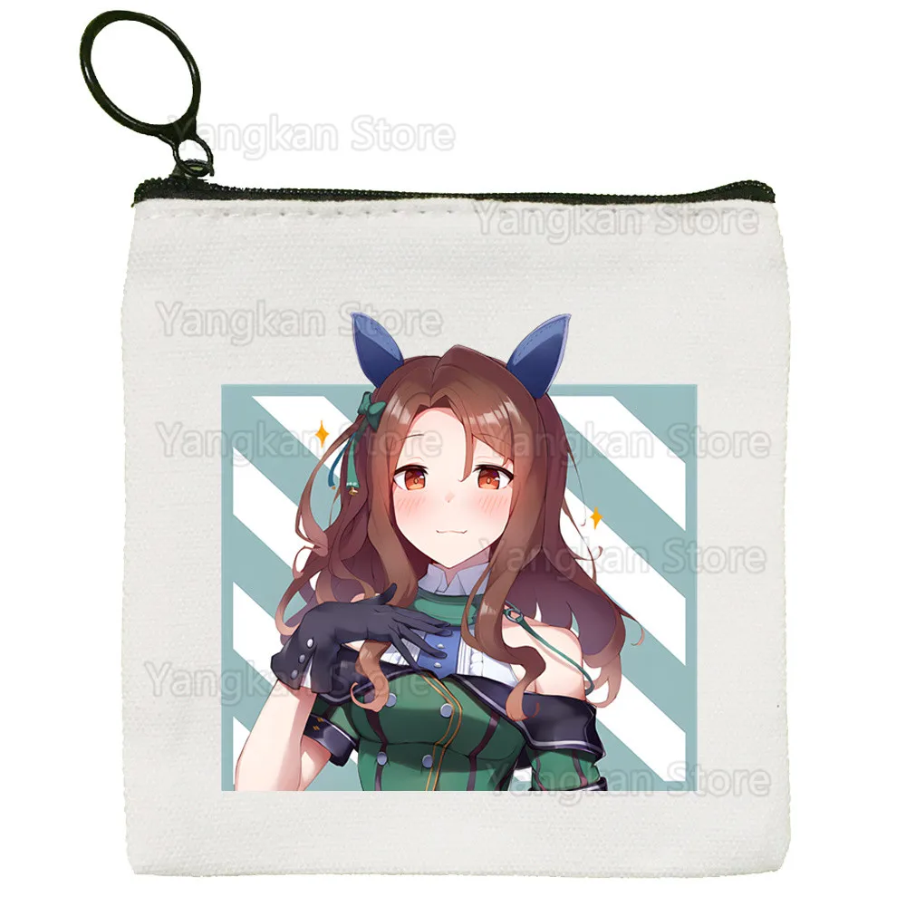 حقيبة نسائية جديدة من Uma Musume Pretty Derby حقيبة بيضاء نقية مصنوعة يدويًا من القماش ومحفظة للعملات المعدنية وحقيبة يد على شكل سبورة بيضاء #3