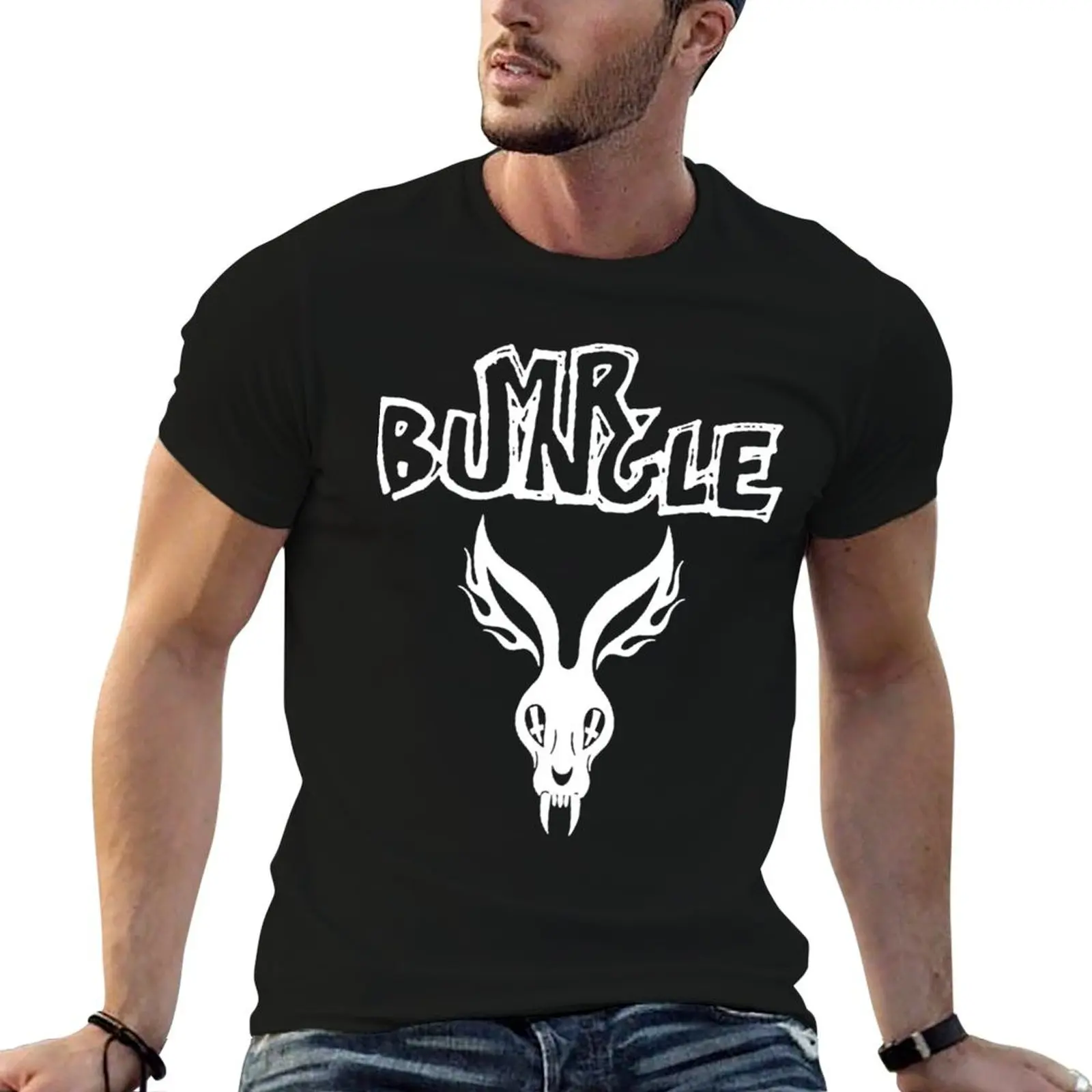

White and Black Mr Bungle Rock Band Bunny Arts T-Shirt man t shirt cotton high quality man t shirt graphic T-Shirt