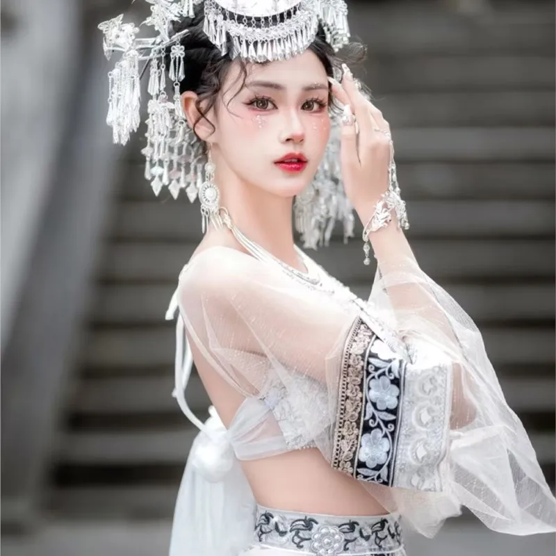 

High Quality |Miao' S Girl New Miao Costume Xishuangbanna Yunnan Dali Trip Shoot Ethnic Style Studio Photography Clothes