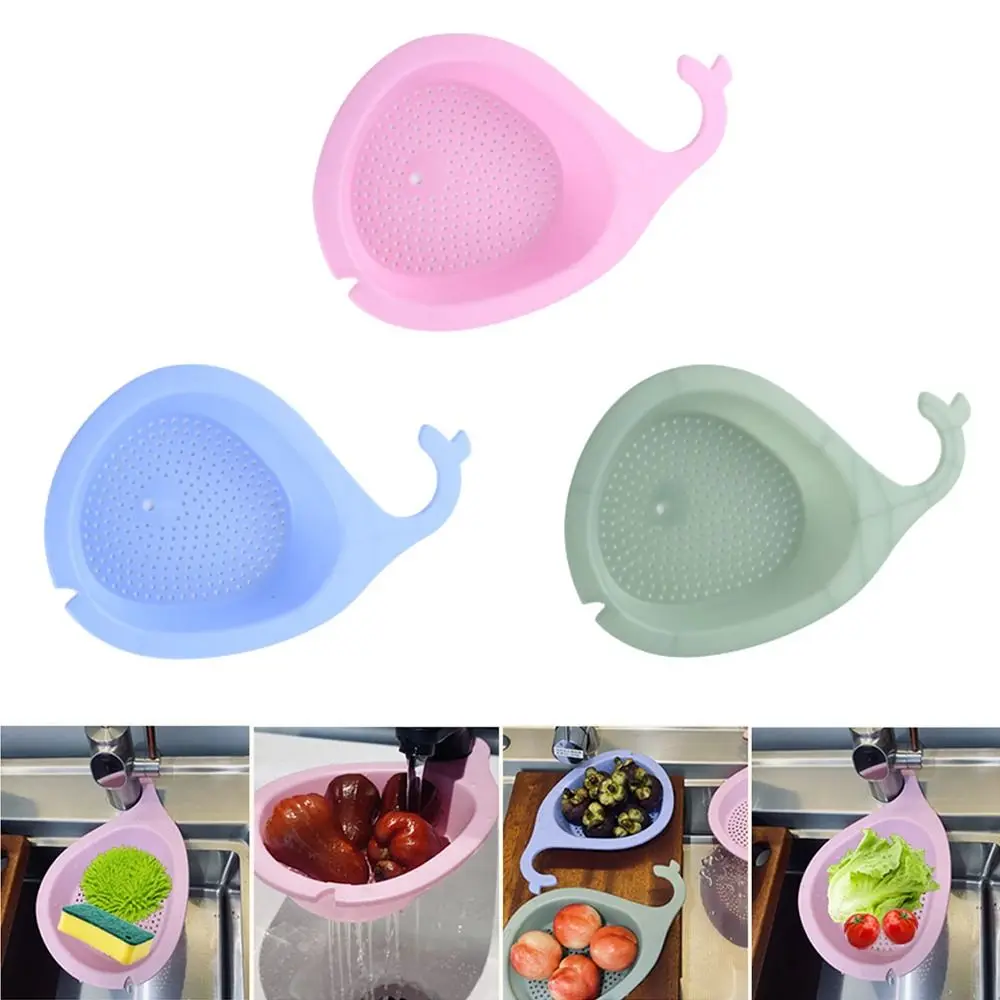 Bathroom Sink Drain Basket Drain Water Basket Plastic Filter Storage Shelf Kitchen Basin Organizer Whale Shape Hanging Basket