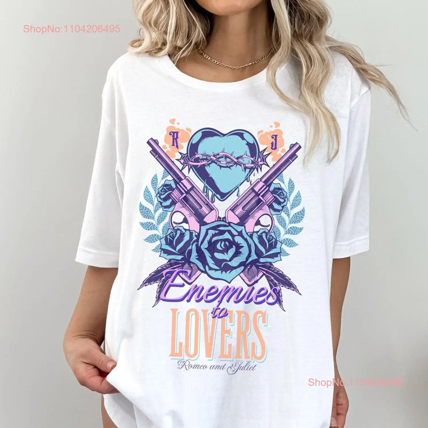 Enemies To Lovers T Shirt Romeo And Juliet Shakespeare Booktok Merch PoeT Romance Reader Y2K Alt Clothes Academia Clothing