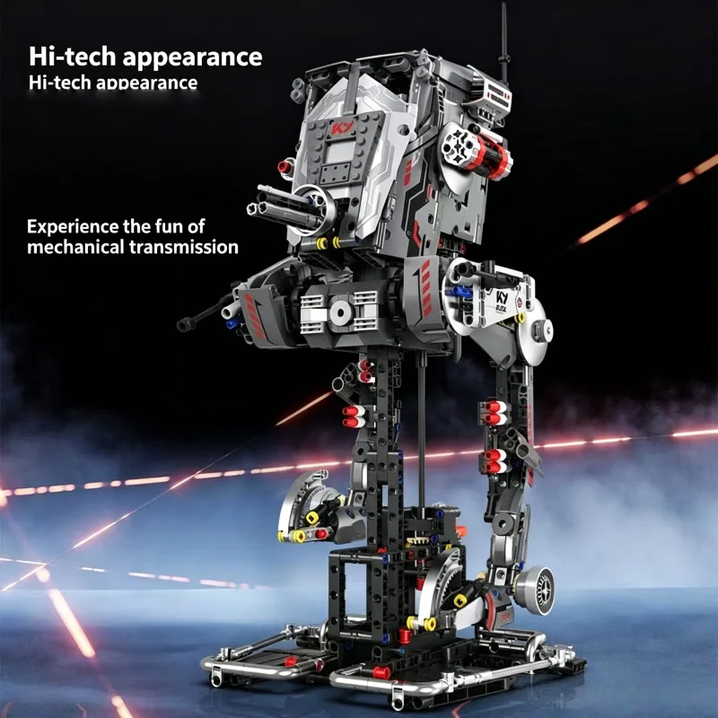 

Sci-Fi Mechanical Walker Robot Building Blocks Set, Combat Mecha Model with Display Stand, STEM DIY Assembly Toy for Adult Colle