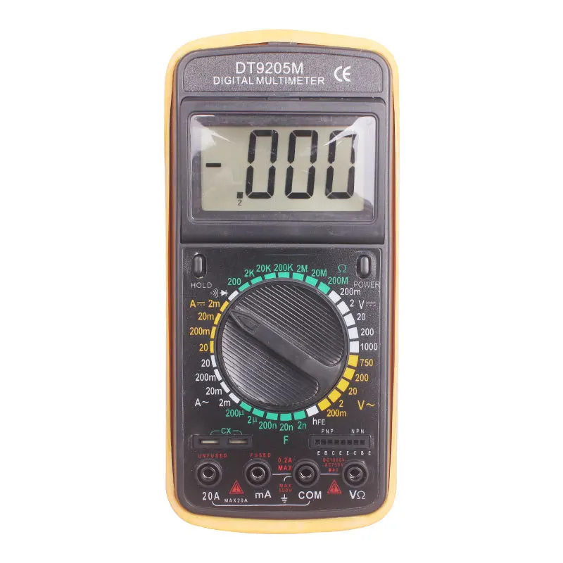 DT9205M High Precision Multimeter with Backlit LCD Display Digital Multimeter Voltage Current Resistance Tester