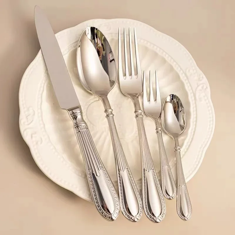 Stainless Steel 304 Dinnerware Set 18/10 Dinner Knife Fork Cutlery Set Service For 4 Drop Shipping