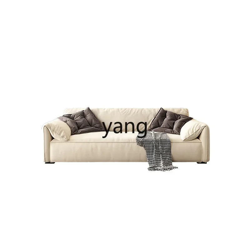 CX living room simple modern small apartment technology cloth cream wind straight row cloth sofa