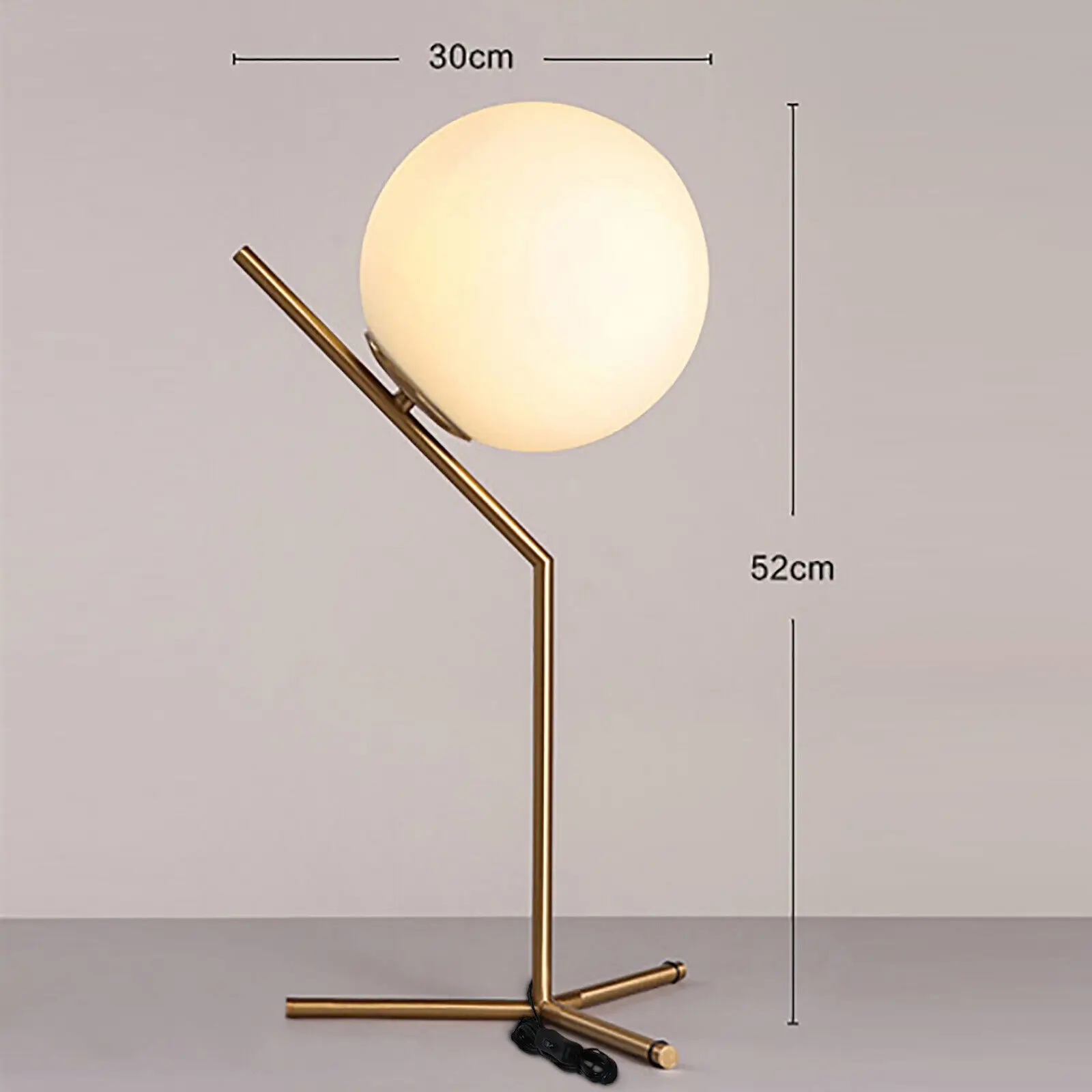 Modern Ball Globe Glass Light LED Floor Table Lamp Bedroom Desk Lighting Fixture 12W E27