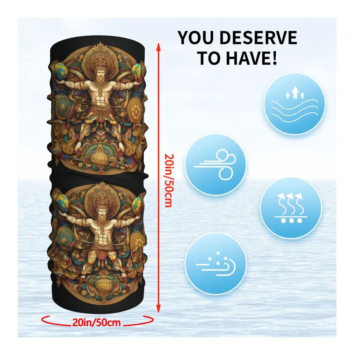 Hercules poliéster pescoço e máscara facial, lenço, lenço