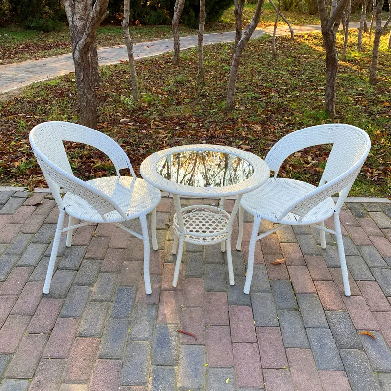 Leisure table and chair set: two chairs, one coffee , promotional rattan table and chairs, three-piece set, outdoor balcony