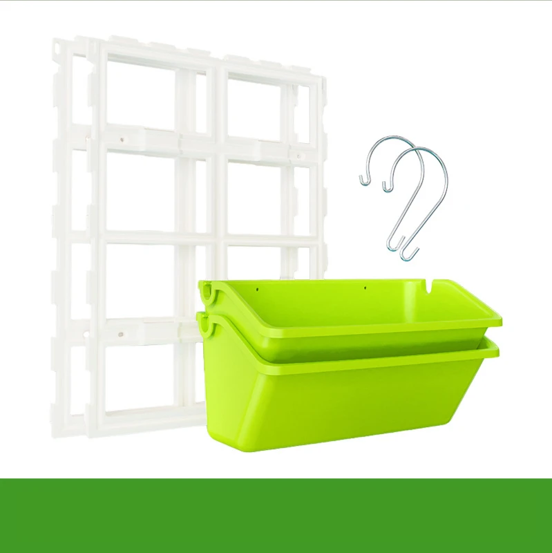 طبقة حوض الزراعة أواني الزهور المعلقة صندوق نباتات بلاستيكي مستطيل