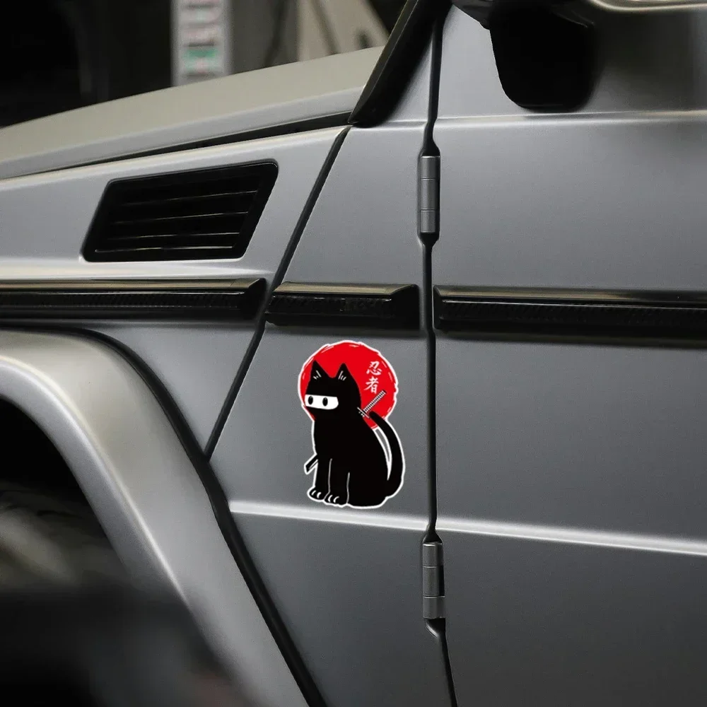 1 قطعة النينجا القط JDM نمط ملصقات السيارات مقاوم للماء للدراجات النارية خزان الوقود مضحك دائم لاصقة تزيين الشارات اكسسوارات السيارات #5