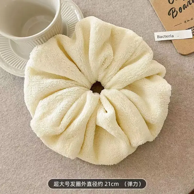 ยางรัดผมลําไส้ขนาดใหญ่จีบสองชั้นขนาดใหญ่พรีเมี่ยมเชือกผมยางรัดผ้าโพกศีรษะ