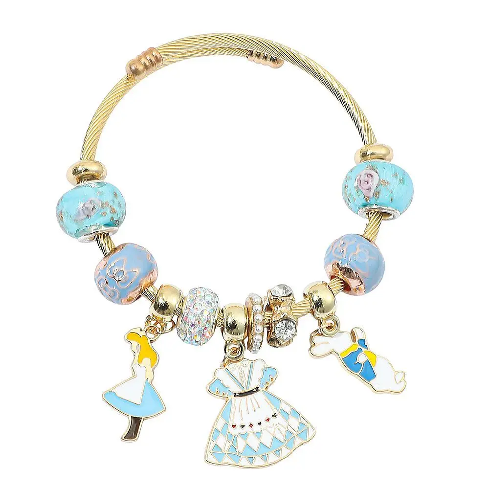 

2025 Disney Snow White Bracelet DIY Beaded Jewelry Girls Gifts Trendy Toys Summer All-match Accessories Cosplay Punk Pendant
