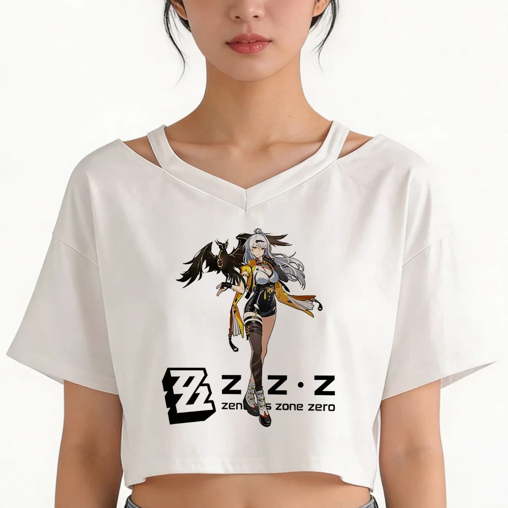 Zenless Zone Zero cropped top women gothic anime goth jojifuku cutecore tshirt cute manga anime japanese grunge