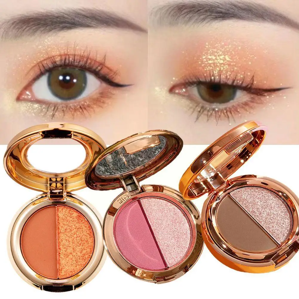 Beauty Glazed Two-tone Eyeshadow Pearlescent Matte Orange Eye Shiny Eyes Gold Shadow Cosmetics Makeup Glitter P5W1