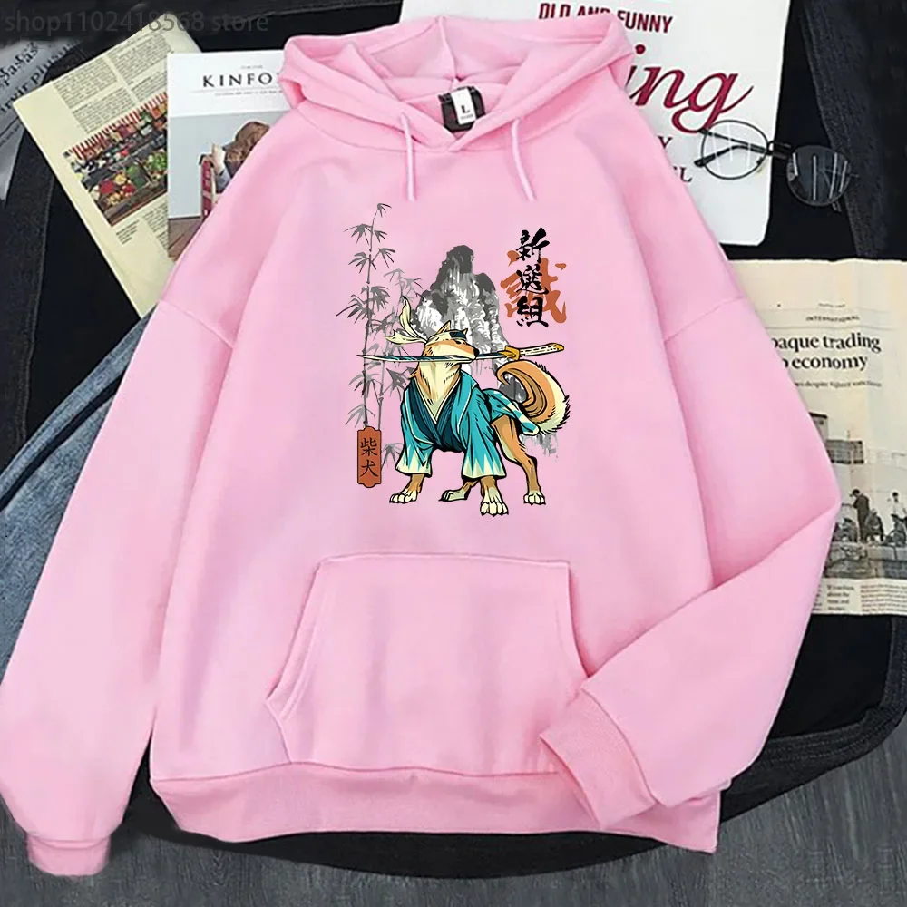 Ramen Shiba Hoodies Vrouwen Kawaii Samurai Hond Shinsengumi Shibas Sweatshirt Herenkleding Fleece Truien Unisex K Pop Kleding