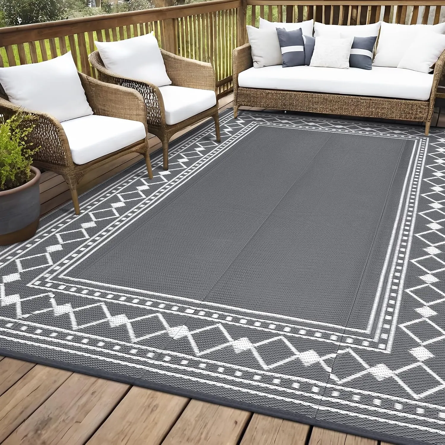 9x18 Waterproof Reversible Out - Outdoor Camping Rugs 9X18 评论和价格