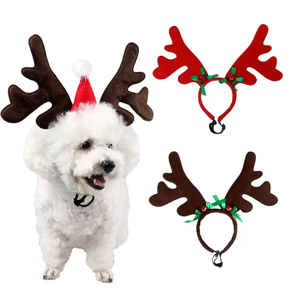 Christmas Pet Headband Deer Horn Hat Costume Dog Puppy Cat Cosplay Party Dress Up Product Pet Supplies