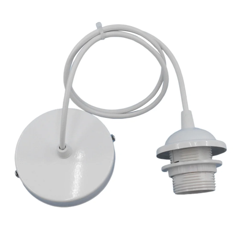 

E27 Lamp Holder Light Socket Bulb Base For Ceiling Pendent Lamp Shade Replacement White Screw Type Fixture Compatible With