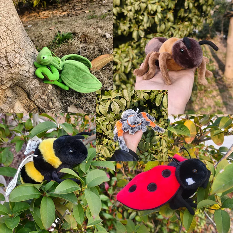 Realistic Six Series Insects Plush Toys Realistic Simulation Animal Doll Simulation Ladybug Spider Dolls Birthday Gifts Childre