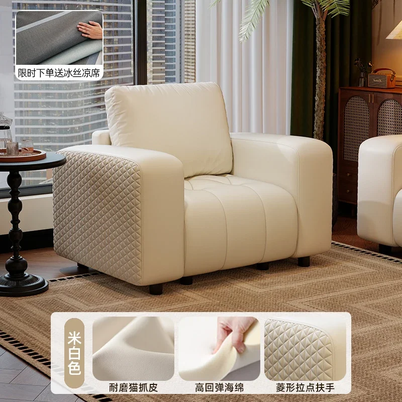 Individual Vintage Living Room Chairs Leather Sofa Bedroom Comfortable Living Room Chairs Relax Makeup Poltrona Salon Furniture