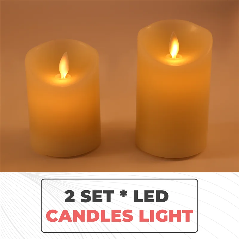 AT02-LED Candles, Flickering Flameless Candles, Rechargeable Candle, Real Wax Candles With Remote Control,10Cm And 12.5Cm