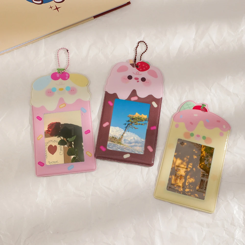 INS Cartoon Cake Photo Card Holder Pendant InsIdol Photo Protective Photo Display Sleeve Card Bag Bag Pendant Stationery image 5