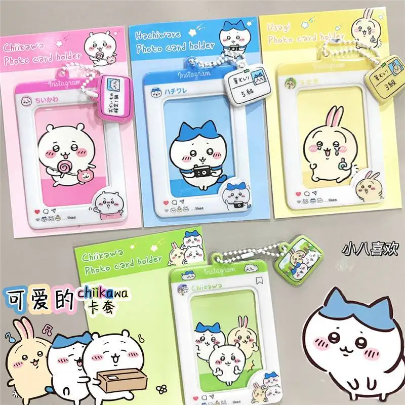 Kawaii Chiikawa Hachiware Usagi Card Cover Anime Cartoon Student ID Card Holder Card Bag Storage Protective Cover Pendant Gifts