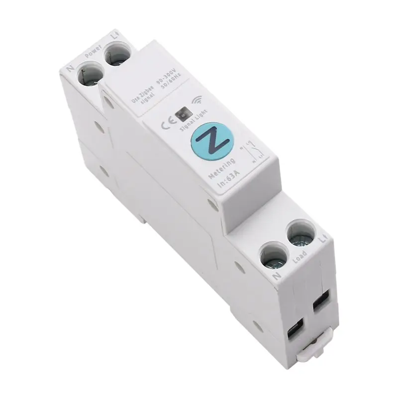 

A33T-Circuit Breaker TUYA Zigbee Smart Switch 63A 1P+ N Energy Meter Kwh Metering Monitoring Timer Relay MCB
