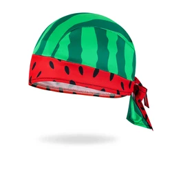Watermelon Pattern Cycling Headscarf Sports Pirate Hat Breathable Dry Quickly Bike Headdress Unisex Bicycle Cap